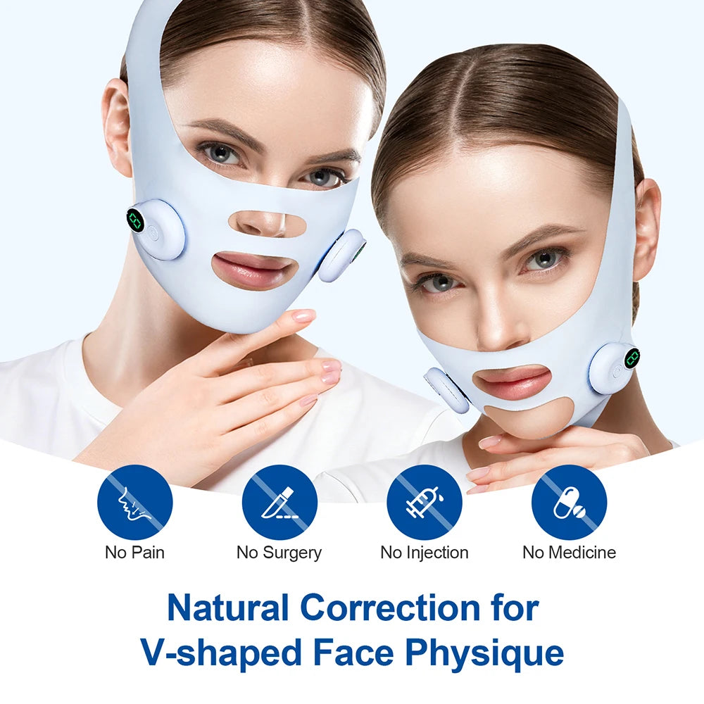 Electric Face Slimming Bandage V Line Chin Strap Facial Shaping Massager Edema Removal Mask V Line Lift Up Belt
