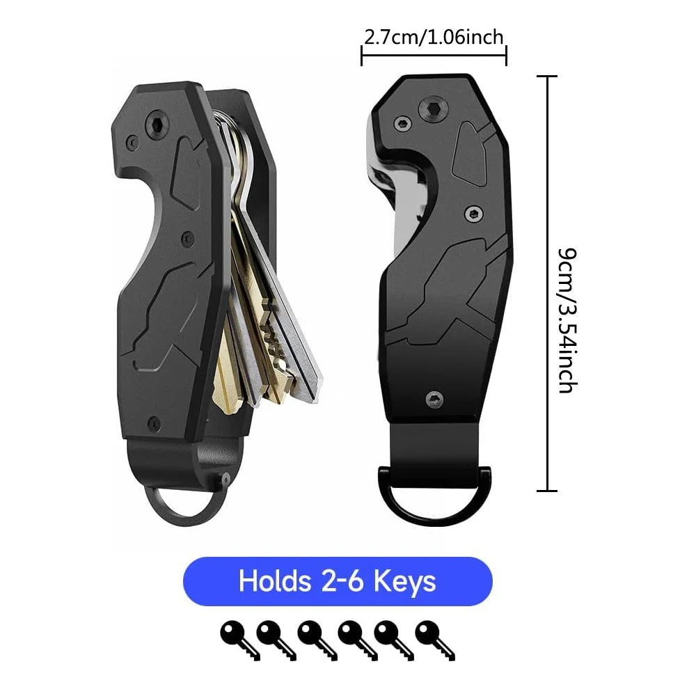 Compact Key Organizer Keychain – Holds 1-6 Keys, Minimalist Key Holder for Men and Women