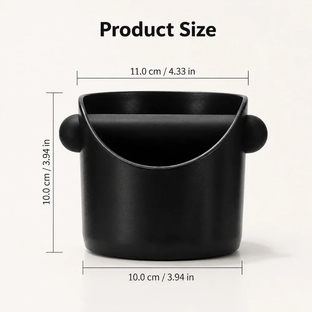 Compact Espresso Knock Box Mini ABS Coffee Grounds Container with Knock Bar for Portafilter Home Coffee Station Countertop Bin