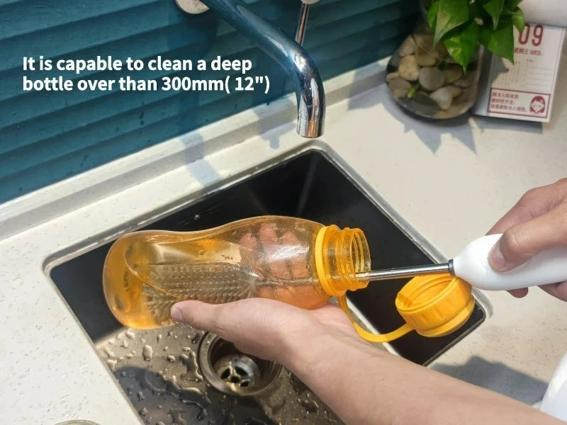 Household Cordless Power Rotating Spin Scrubber  Bottle Brush , Electric Cleaning Brush With 3 Replaceable Brush Heads