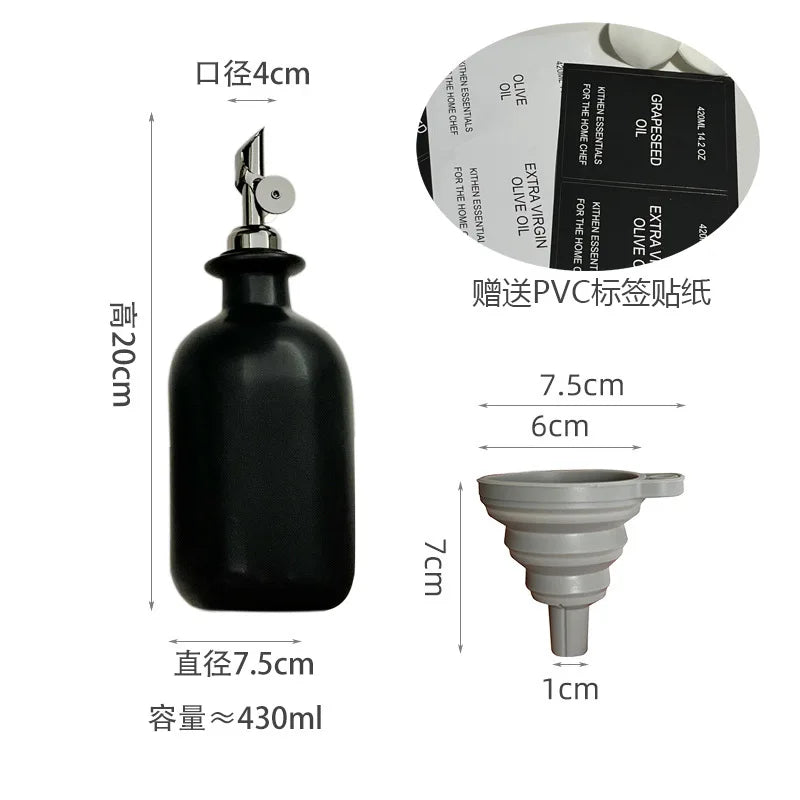 Household ceramic soy sauce bottle leakproof automatic open oil bottle leakproof household kitchen seasoning utensils