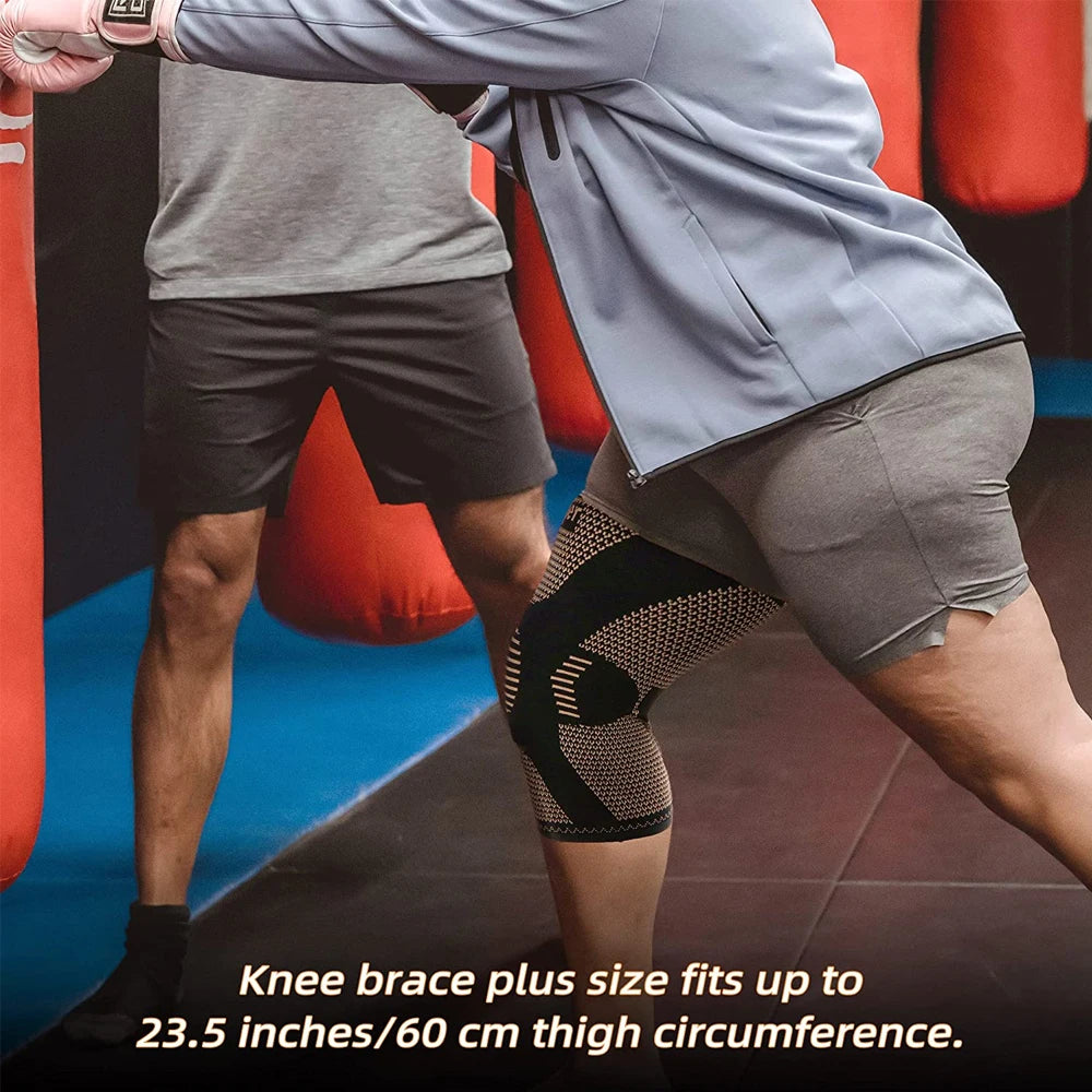 2Pcs Copper Knee Brace for Knee Pain - Copper Knee Compression Sleeves - Knee Pads for Sports,Meniscus Tear,ACL,Arthritis,Joint