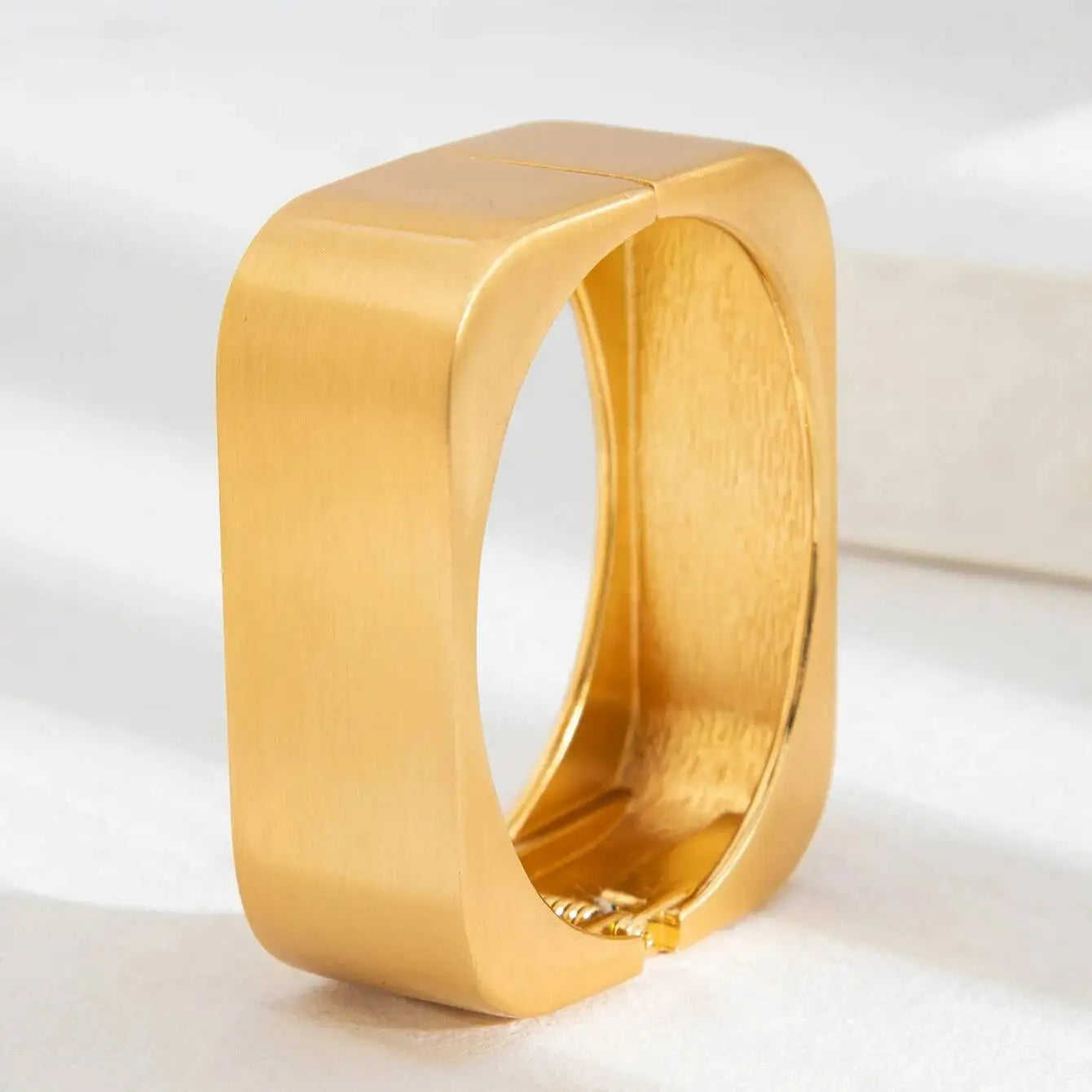 IngeSight.Z Vintage Irregular Geometric Resin Wide Bangles Bracelet for Women Hip Hop Punk Chunky Metal Bangles Trendy Jewelry