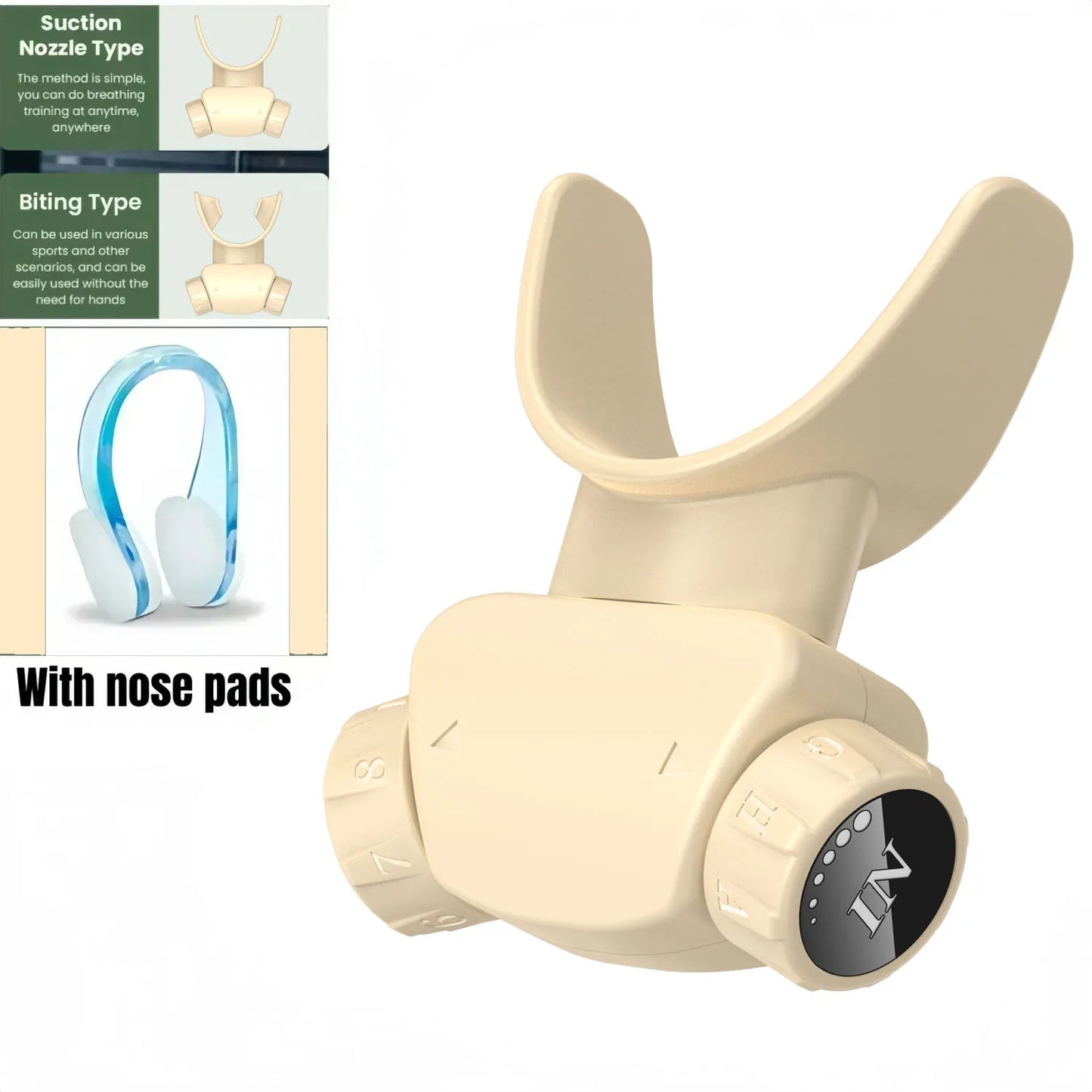 Silicone Respiratory Trainer Lung Ventilator Fitness Equipment High-altitude Respiratory Training Tools for Exercise