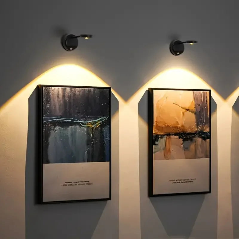 KFV Wireless Wall Light Rechargeable Poster Light Intelligent Human Sensing Dimmable Led RGB Spotlight Lighting Pictures Light
