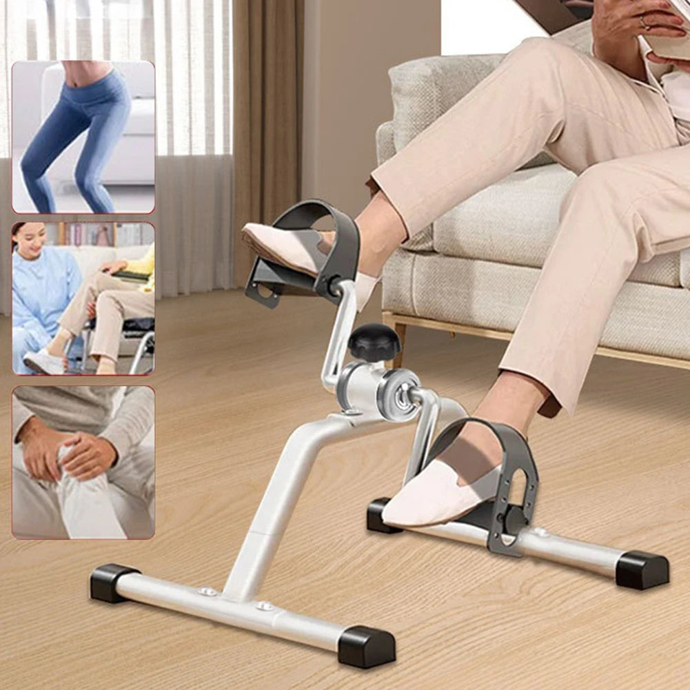 Folding Portable Stationary Exercise Bike with Adjustable Resistance Cycle Pedal Exerciser for Indoor Physical Therapy