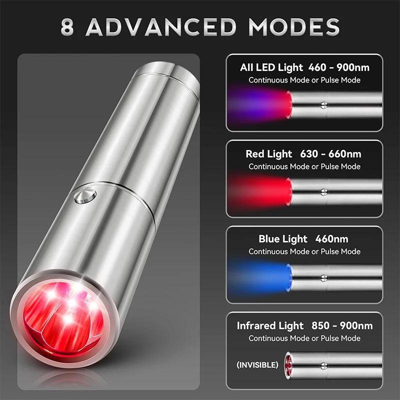 Red Light Therapy Device Pen for Body Therapy Skin Care Health 630nm, 660 nm, 710 nm, 850nm, 900nm Near Infrared Lamp
