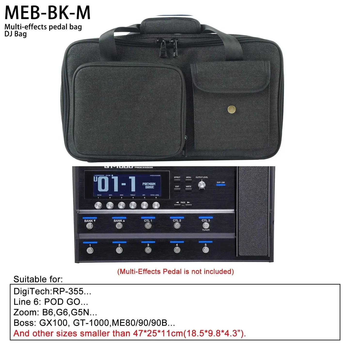 For Guitar Players Compact Pedal Bag Guitar Pedalboard Bag Music Transport Compact Musician Storage Solution Storage Bag