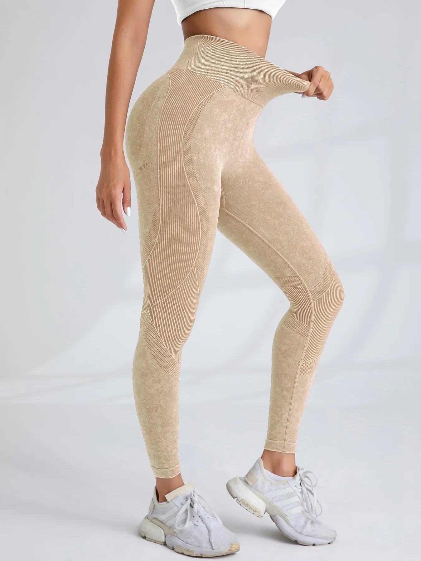 Women Seamless Gym High Waist Yoga Pants Hip Lifting Outdoor Sports Tight Waist