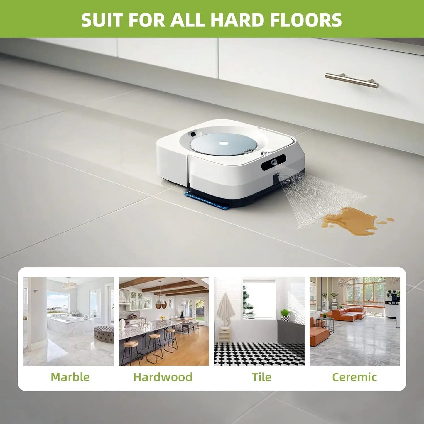 Mop Pad for iRobot Braava Jet M6 Ultimate Robot Mop Upgraded Wet Mopping Pad Washable Microfiber Replacement Cleaning Pad