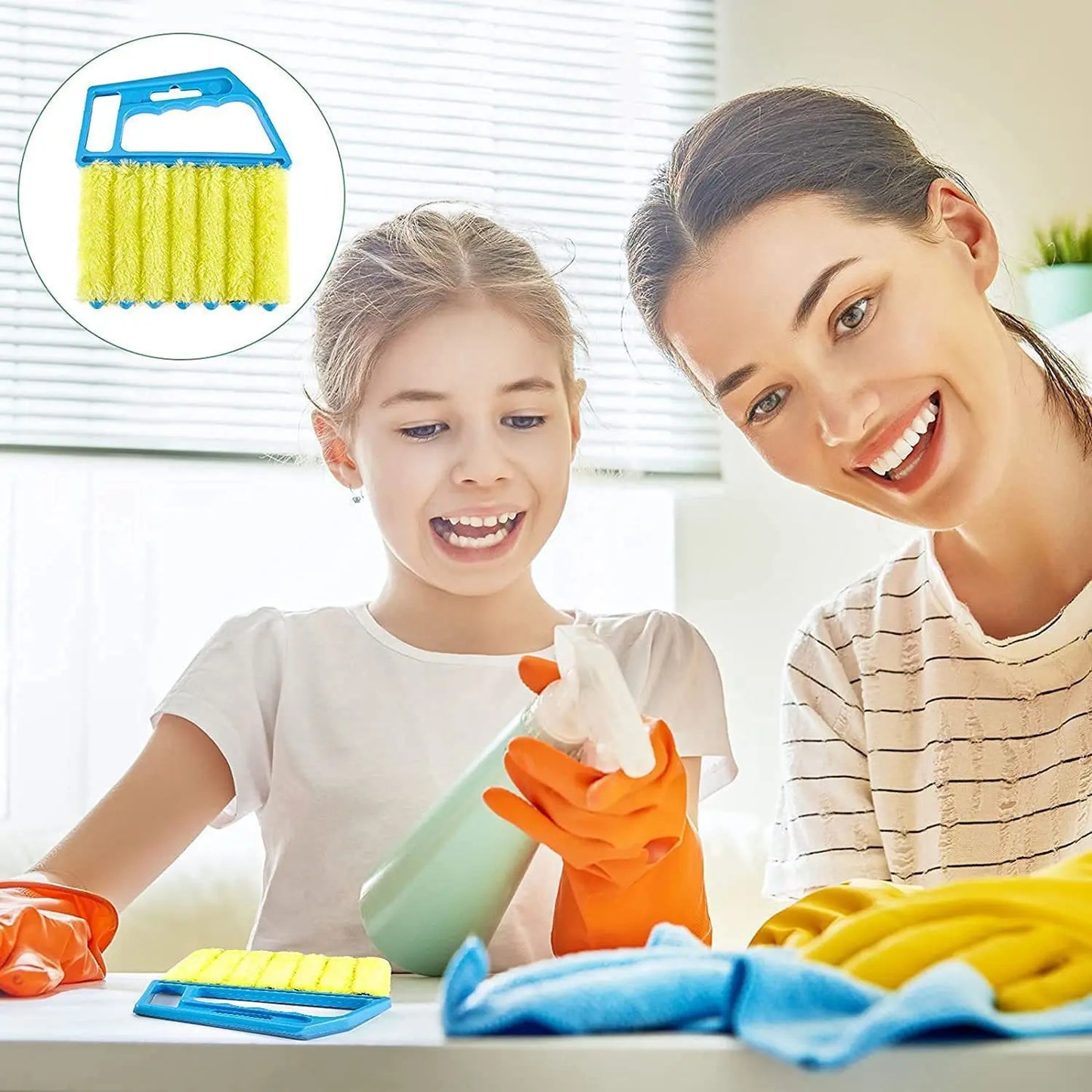 Household Cleaning Brush Dust Removal Dusters Cleaning Tools Removable Machine Washable Microfiber For Windows Curtains Blinds