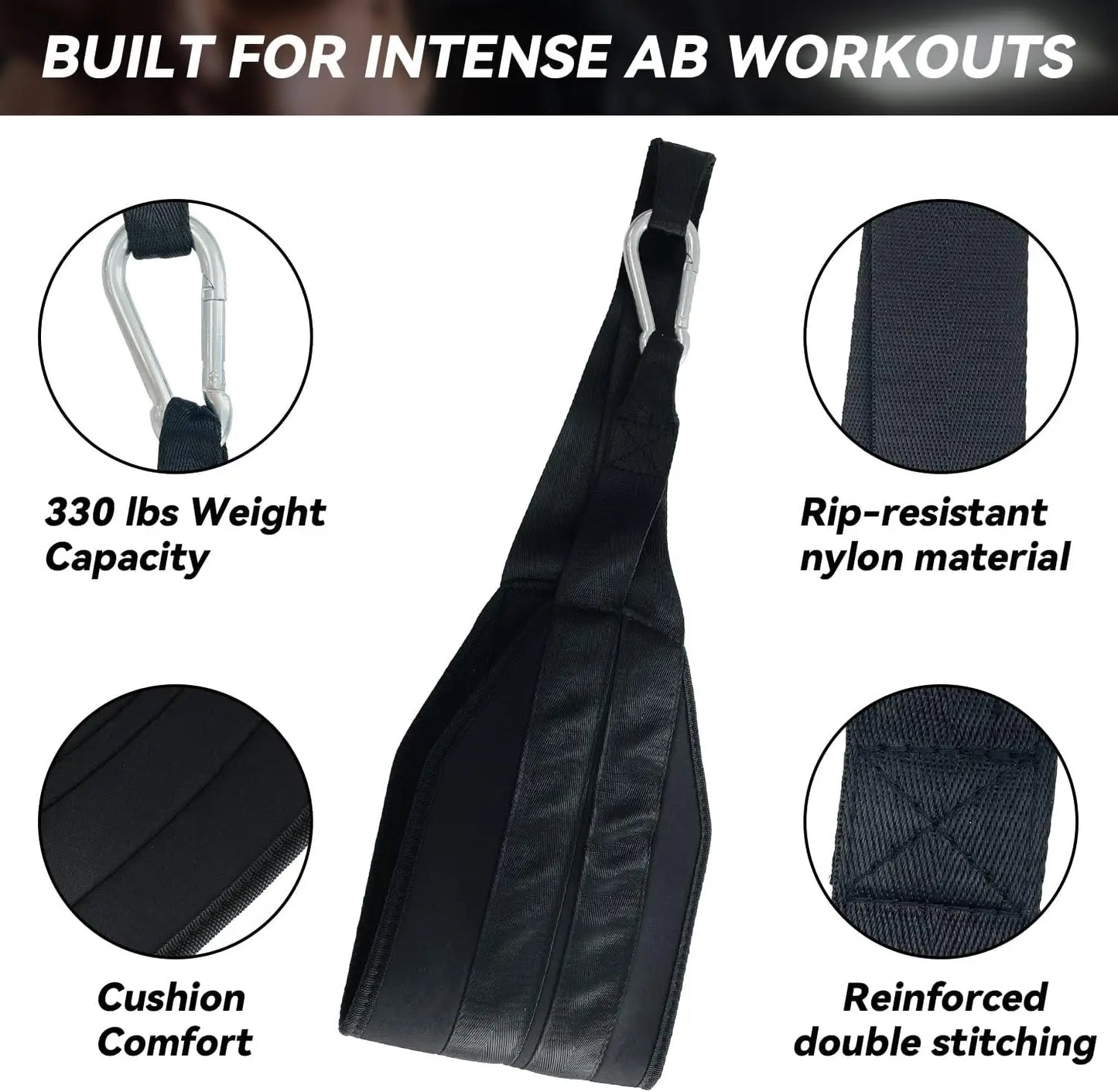 Fitness AB Sling Straps Suspension Rip-Resistant Heavy Duty A Pair for Pull Up Bar Hanging Leg Raiser Gym Home Fitness Equipment