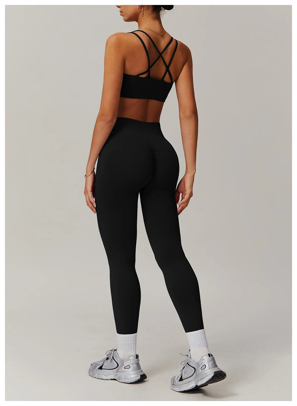 Naked Feeling Yoga Set Women Gym Workout Clothes Padded Sports Bra Outdoor Fitness