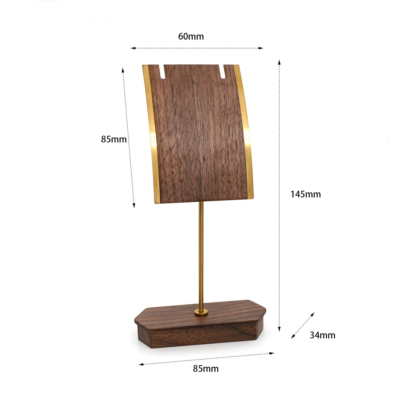 Multi - Use Jewelry Display Rack, Walnut Base Gold/Black Metal Top Rated Holder for Earrings/Necklaces, Loved by Boutique Owners