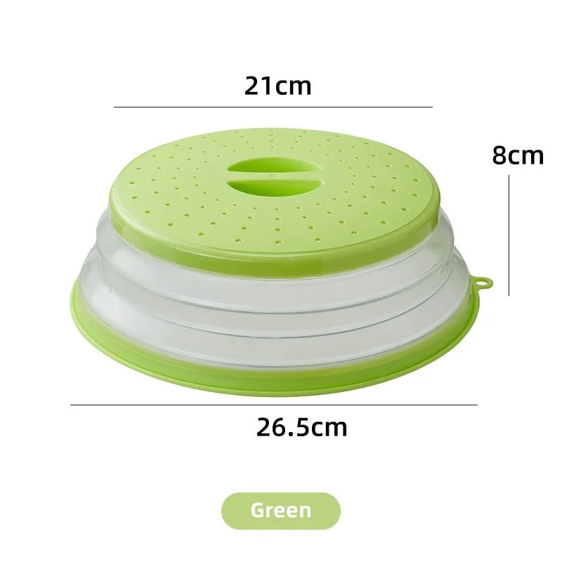 Collapsible Microwave Food Cover and Cushion BPA Free Heat Resistant Microwave Splatter Cover Multifuction Kitchen Gadget