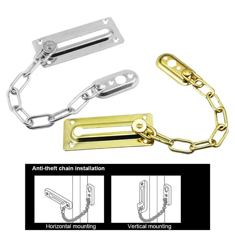 Stainless Steel Door Safety Guard Chain Security Bolt Locks Cabinet Latch DIY Home Tools