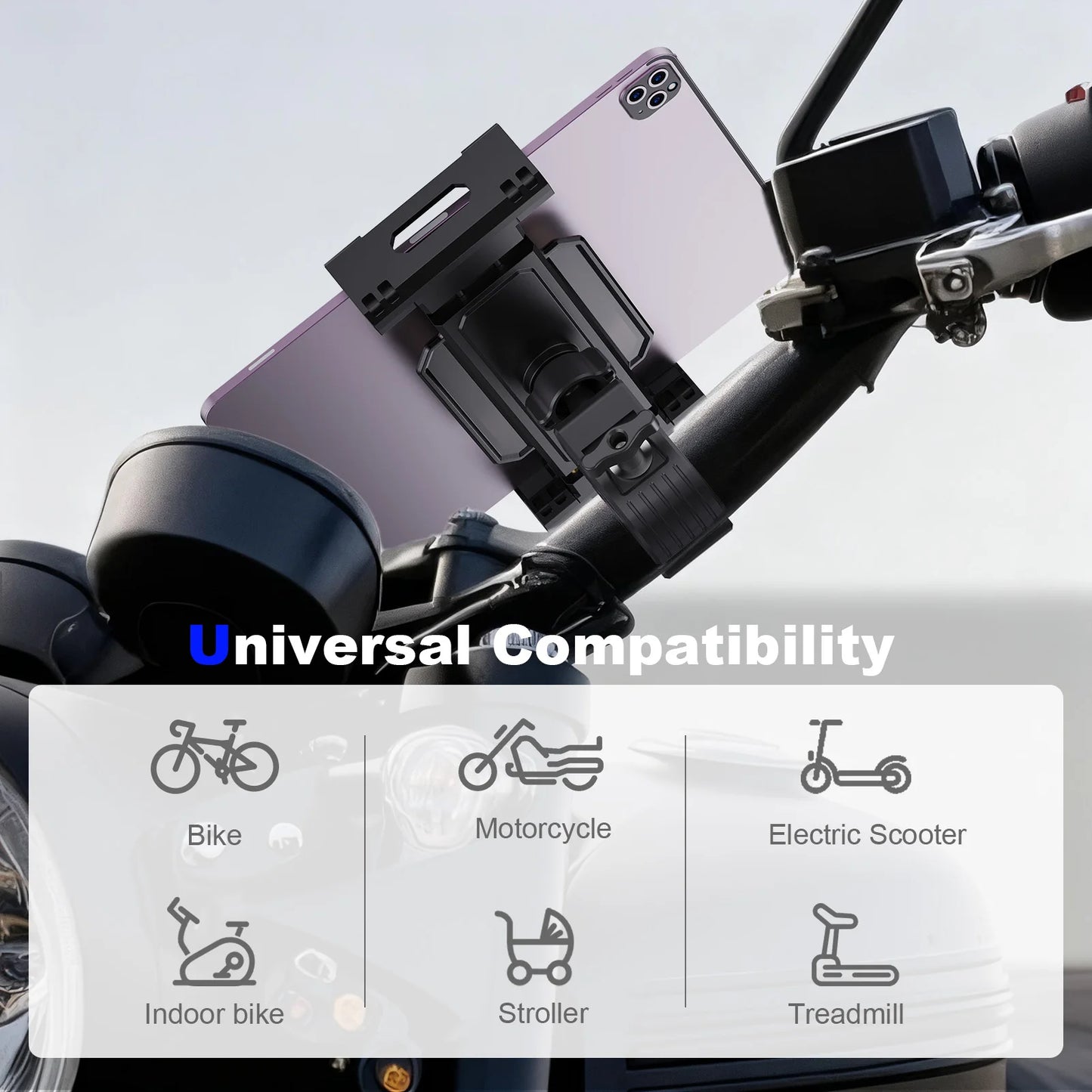 Portable 2 in1 Tablet Holder Indoor Gym Treadmill Handlebar Bracket Stand for 4-14" Mobile Phone Support Devices iPad Pro Air