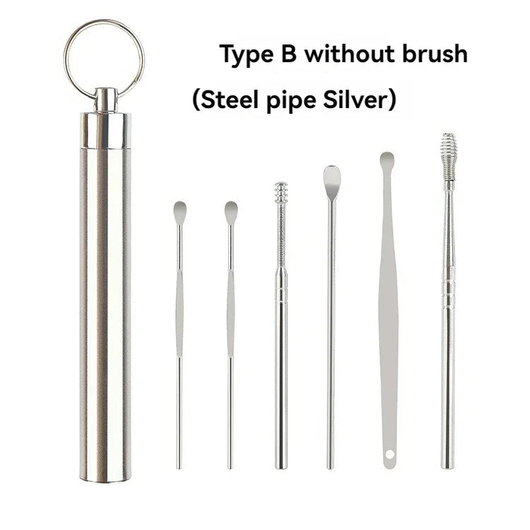 Ear Pick Six-Piece Set Ear Cleaning Ear Picking Earpick Convenient Portable Ear Pick Household for Adults