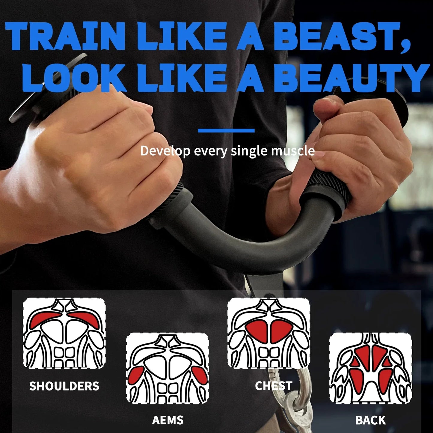 Tricep Pull Down Attachment with Skin-Friendly Rubber, V Bar Attachment Tricep Bar for Home Cable Machine Attachments