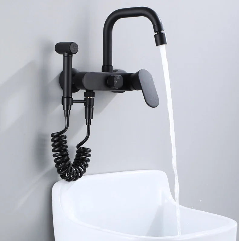Black Brass Chrome Taps For Kitchen Sink Kitchen Tap Dual Hole Wall Kitchen Mixer Kitchen Faucet torneira cozinha YT6033