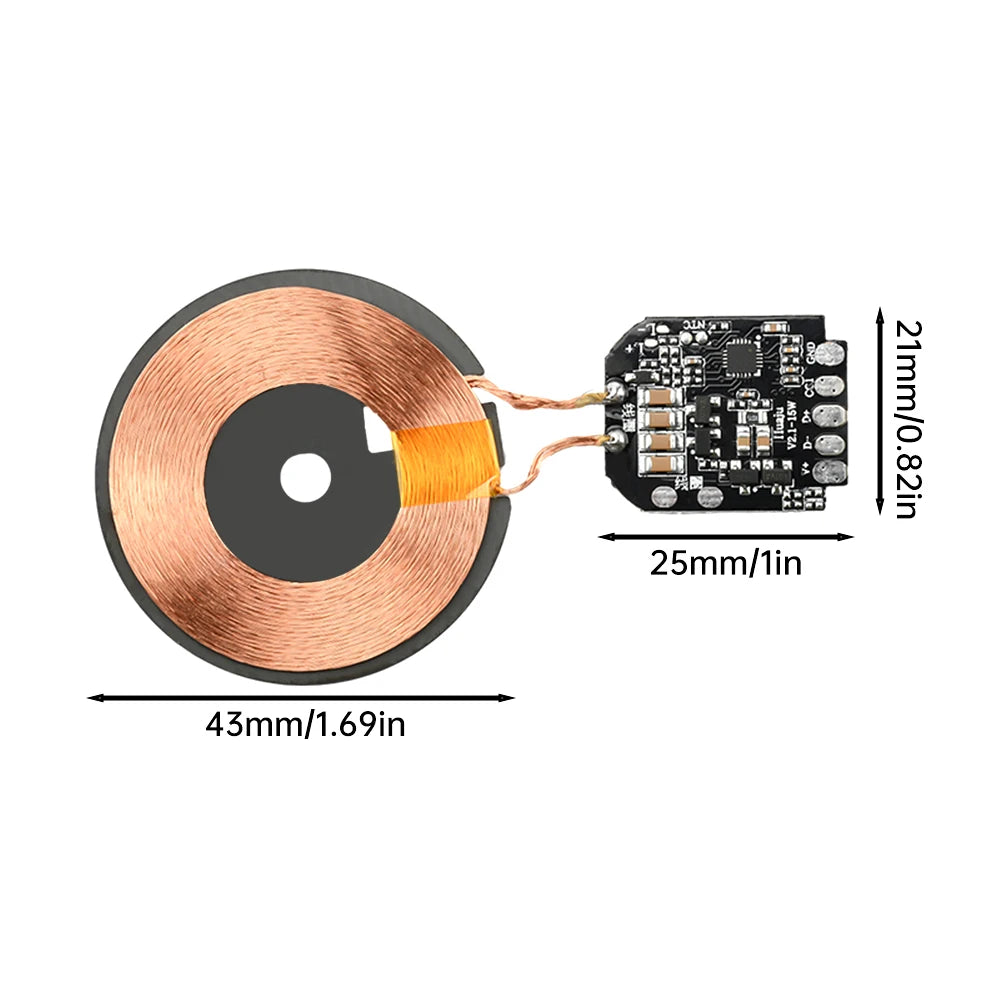 15W Wireless Charging Module Transmitter PCBA Wireless Charger Motherboard Magnetic Wireless Charging Motherboard + Coil