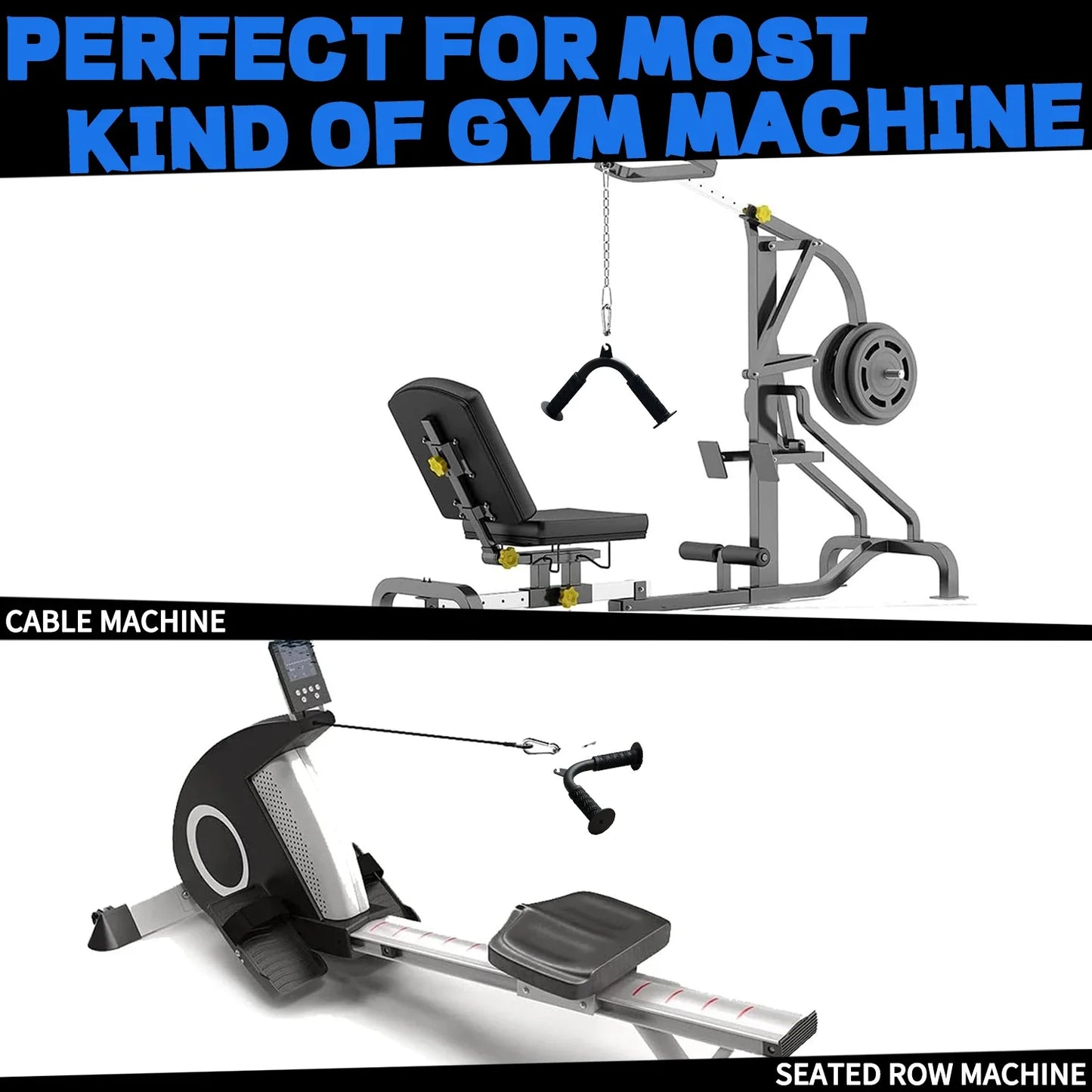 Tricep Pull Down Attachment with Skin-Friendly Rubber, V Bar Attachment Tricep Bar for Home Cable Machine Attachments