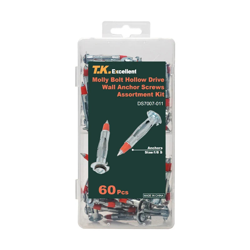 Heavy Duty  Molly Bolt Hollow Drive Wall Anchor Screws Kit Drywall Cavity Plug Dowel for Plasterboard Hanging Fasteners