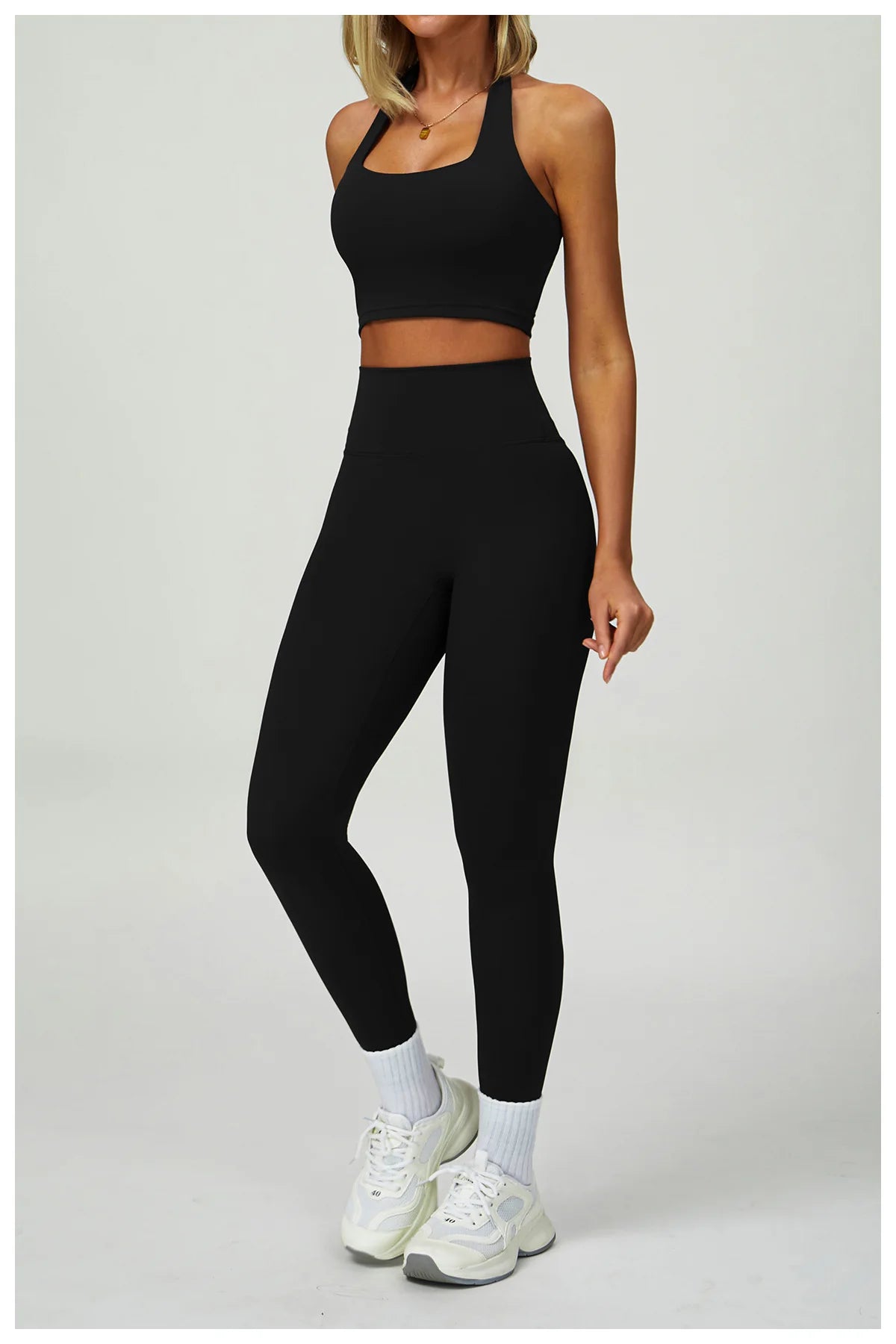 2 PCS Sportswear Women Yoga Set Gym Clothes Athletic Wear Yoga Suits Fitness Set Tracksuits Sports Bra Long Sleeve Gym Leggings