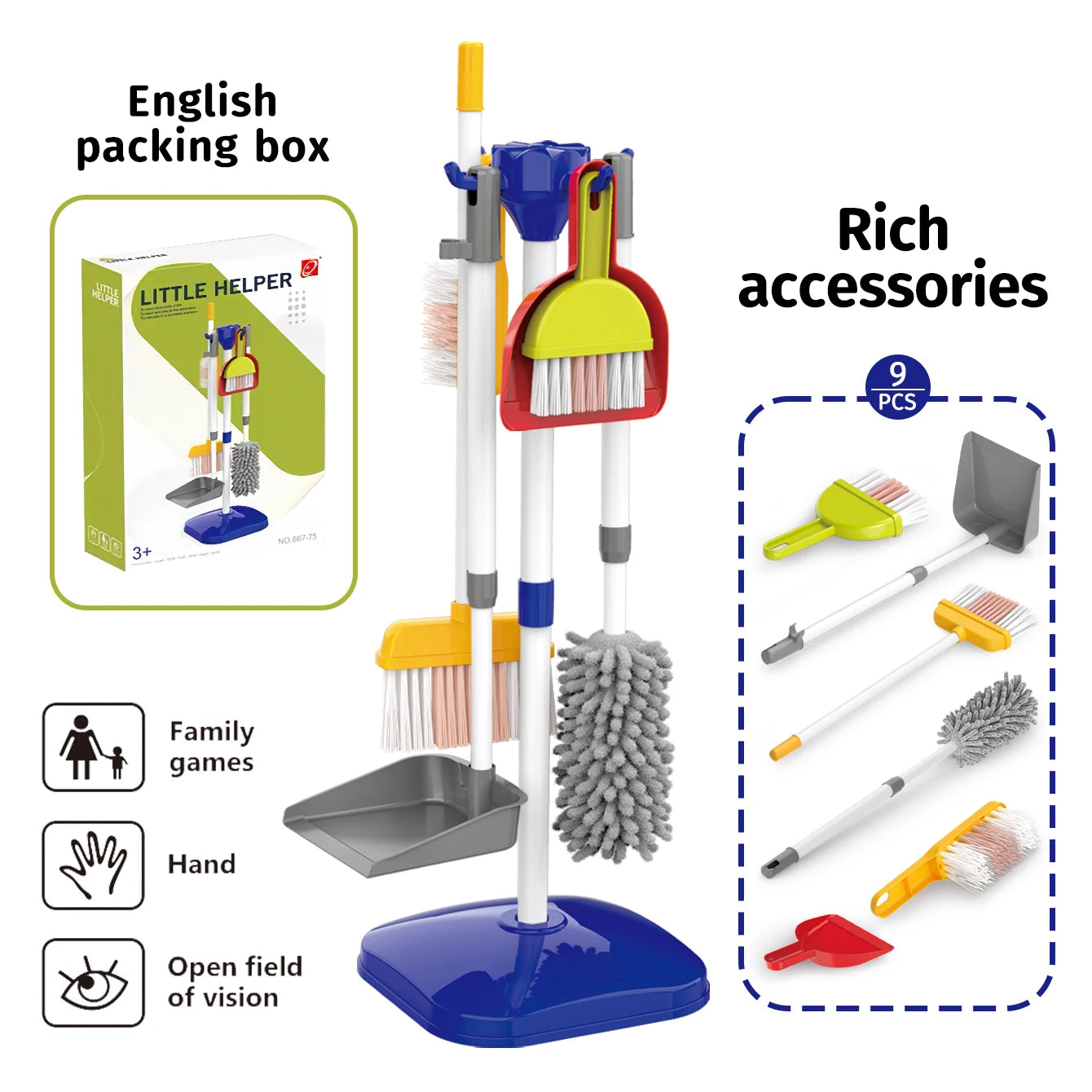 Children's simulation cleaning toys Cleaning vacuum cleaner dustpan tool set