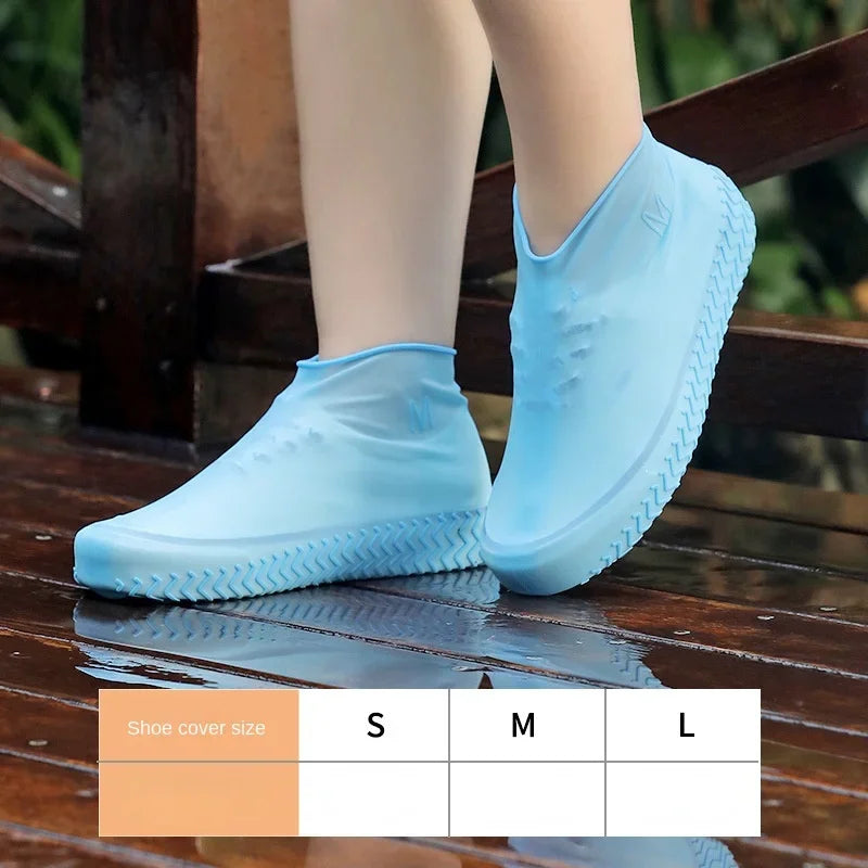 Reusable Waterproof Rain Shoes Covers Silicone Outdoor Rain Boot Overshoes Walking Shoes Accessories Reusable Shoe Cover