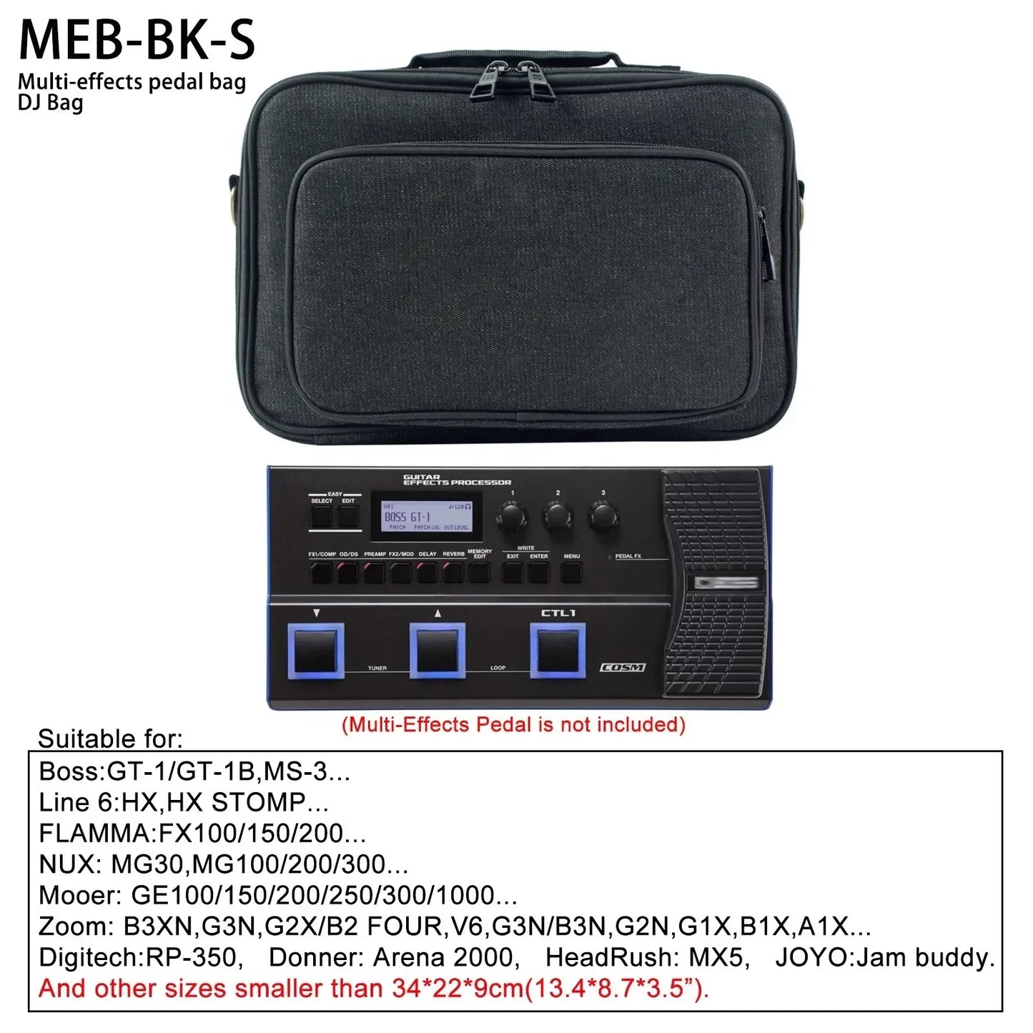 For Guitar Players Compact Pedal Bag Guitar Pedalboard Bag Music Transport Compact Musician Storage Solution Storage Bag