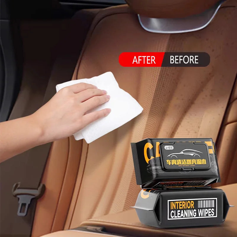 Car Leather Cleaning Wipes Multi-Functional Interior Detailing Leather Conditioning Disposable Cleaning