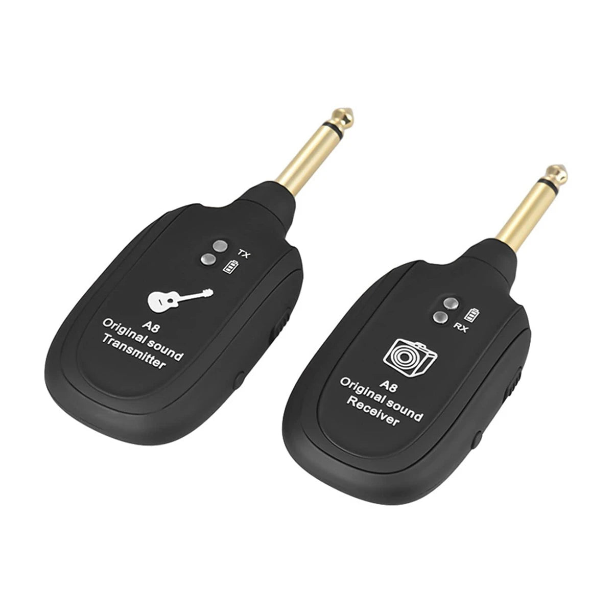 Miwayer A8 Guitar Wireless System - Built-in Rechargeable Transmitter & Receiver for Electric Guitar/Bass
