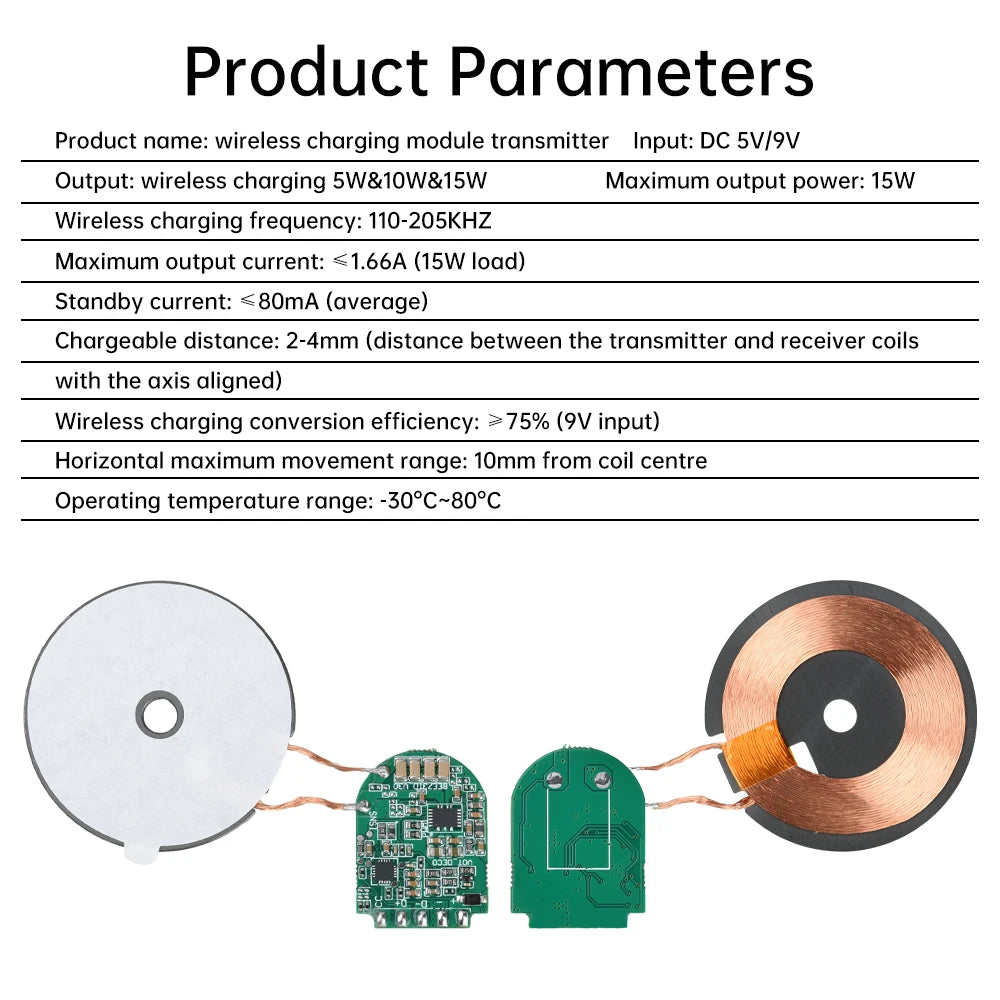 15W Wireless Charging Module Transmitter PCBA Wireless Charger Motherboard Magnetic Wireless Charging Motherboard + Coil