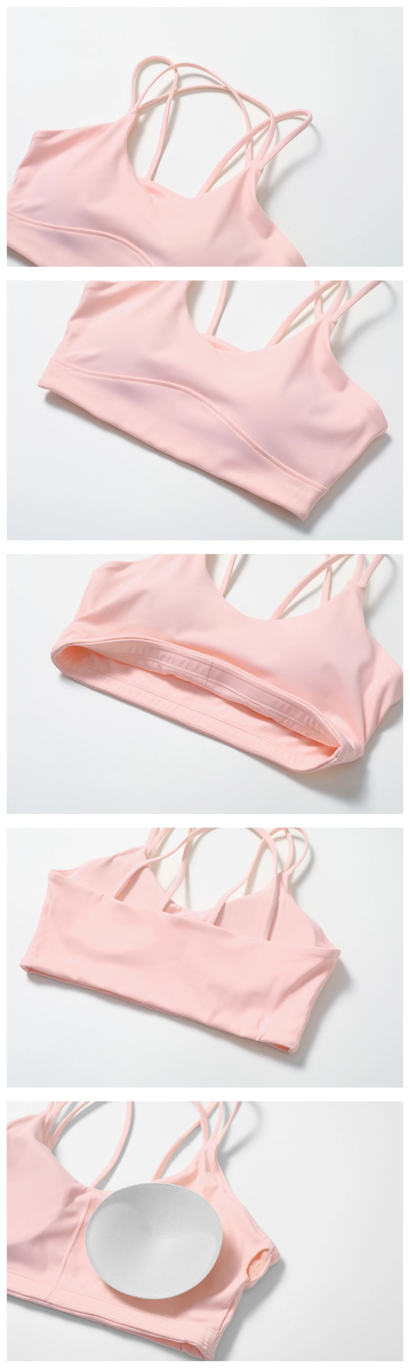 Naked Feeling Yoga Set Women Gym Workout Clothes Padded Sports Bra Outdoor Fitness