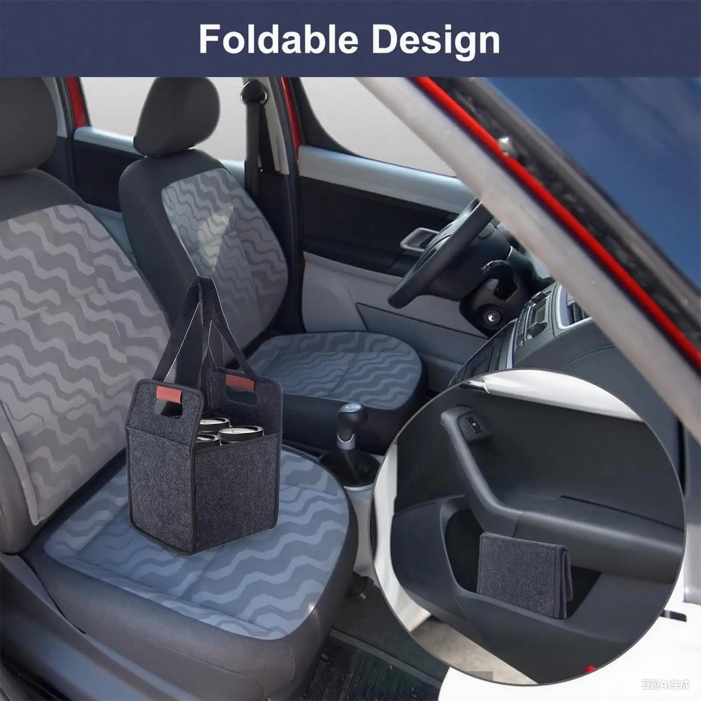 Reusable Drink Cup Carrier, Foldable Tote Bag With Handles for Daily Commute Car Picnic Cruise Party Grocery Outdoor Travel