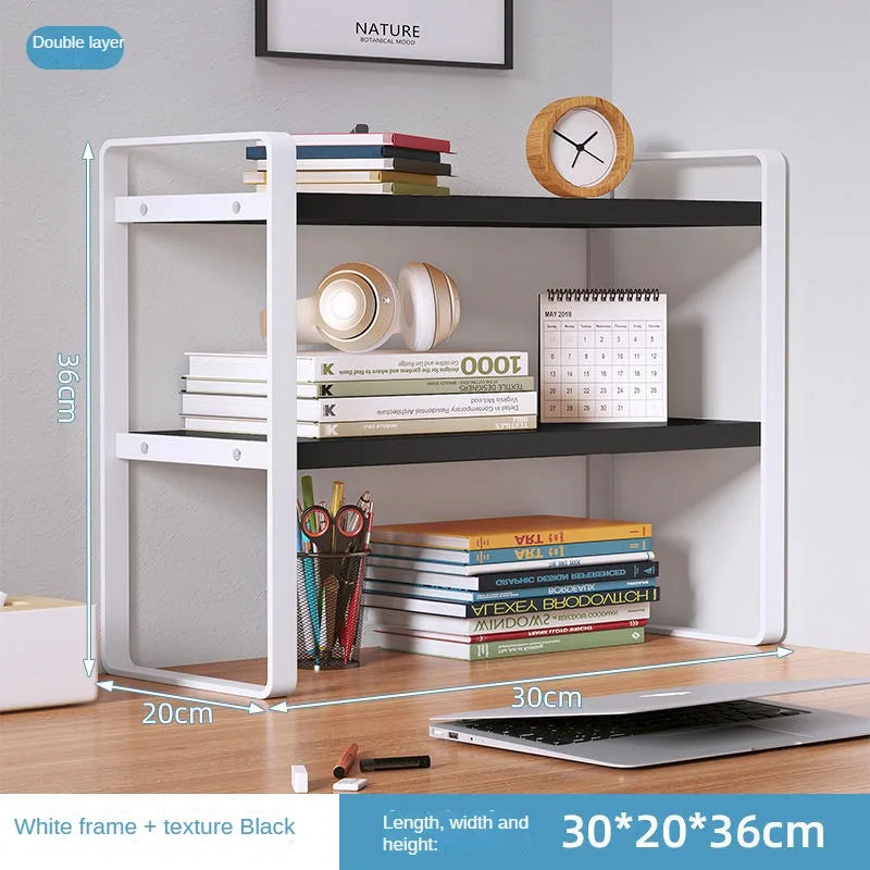 Shelf Desktop Storage  Bookshelf Student Desk Shelves Racks Office Computer Desk Tiered Cabinet Home Storage Holders Organizer