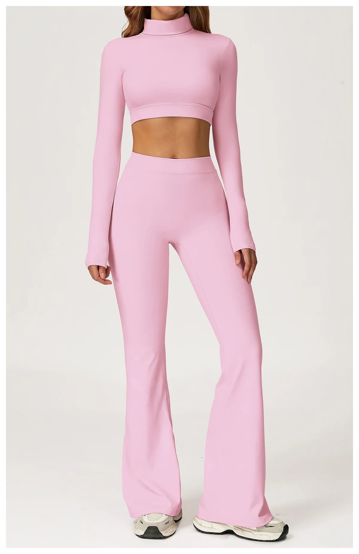 Yoga Set 2 Pieces Gym Clothes Yoga Outfits For Women Tracksuits Workout Long Sleeved Fitness Set Sport Bra Crop Top Gym Leggings