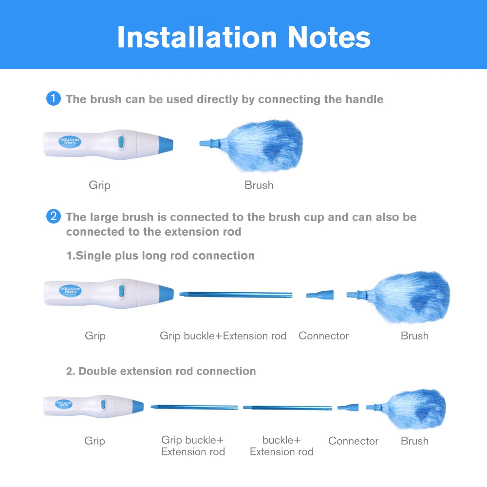Electric Spin Feather Duste Adjustable Dust Cleaner Household Window Blinds Cleaning Brush Tool Household Helper