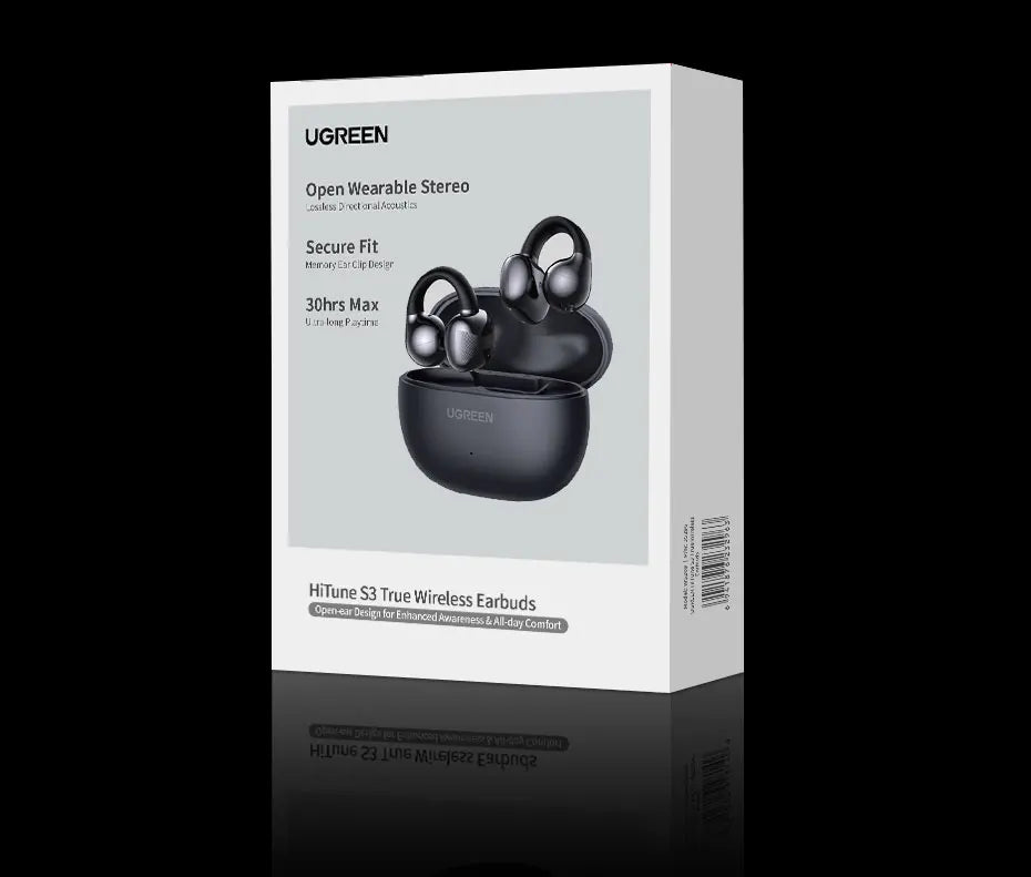 UGREEN Choice HiTune S3 Open Ear Clip Wireless Earbuds Bluetooth Sports Earphones Headphones in Mic with Earhooks & Ear Hook