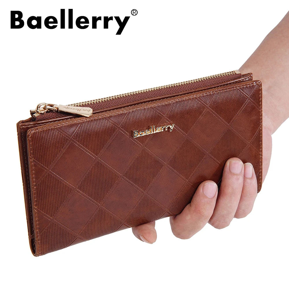Baellerry Korean Style Small Wallet Women - PU Leather Zipper Pocket, Mini Card Holder for Daily Essentials