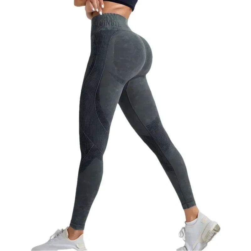 Women Seamless Gym High Waist Yoga Pants Hip Lifting Outdoor Sports Tight Waist