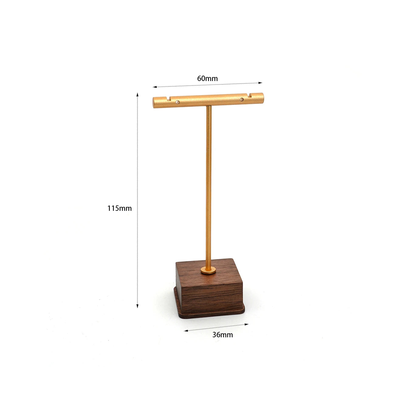 Multi - Use Jewelry Display Rack, Walnut Base Gold/Black Metal Top Rated Holder for Earrings/Necklaces, Loved by Boutique Owners