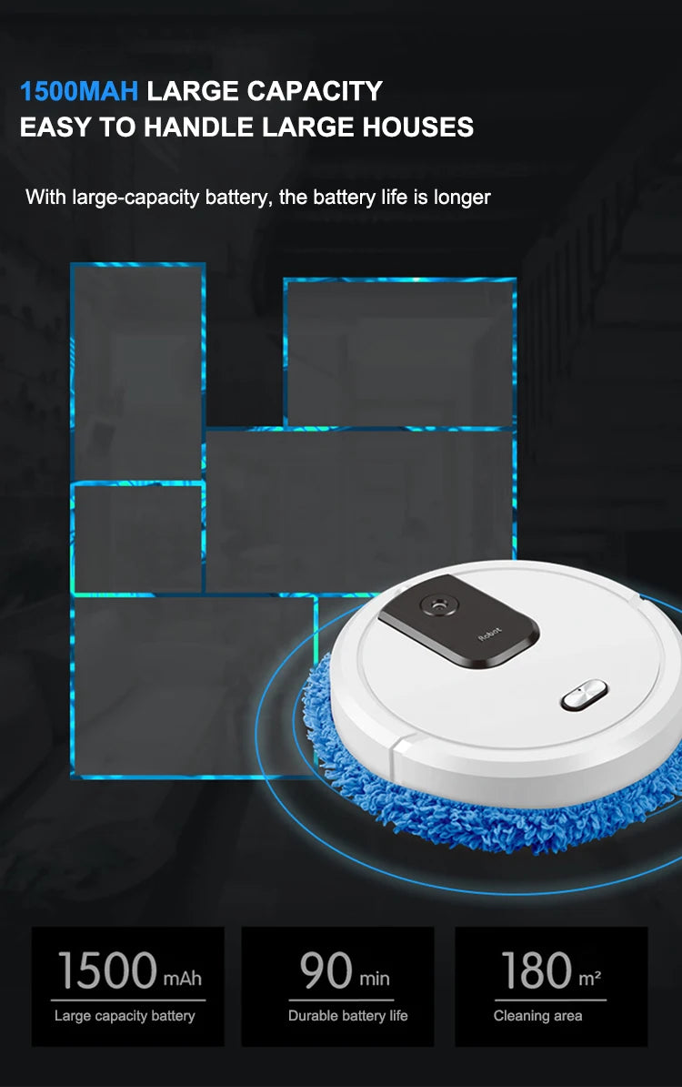 NEW Smart Sweeping, Mop Robot Vacuum Cleaner Dry and Rechargeable