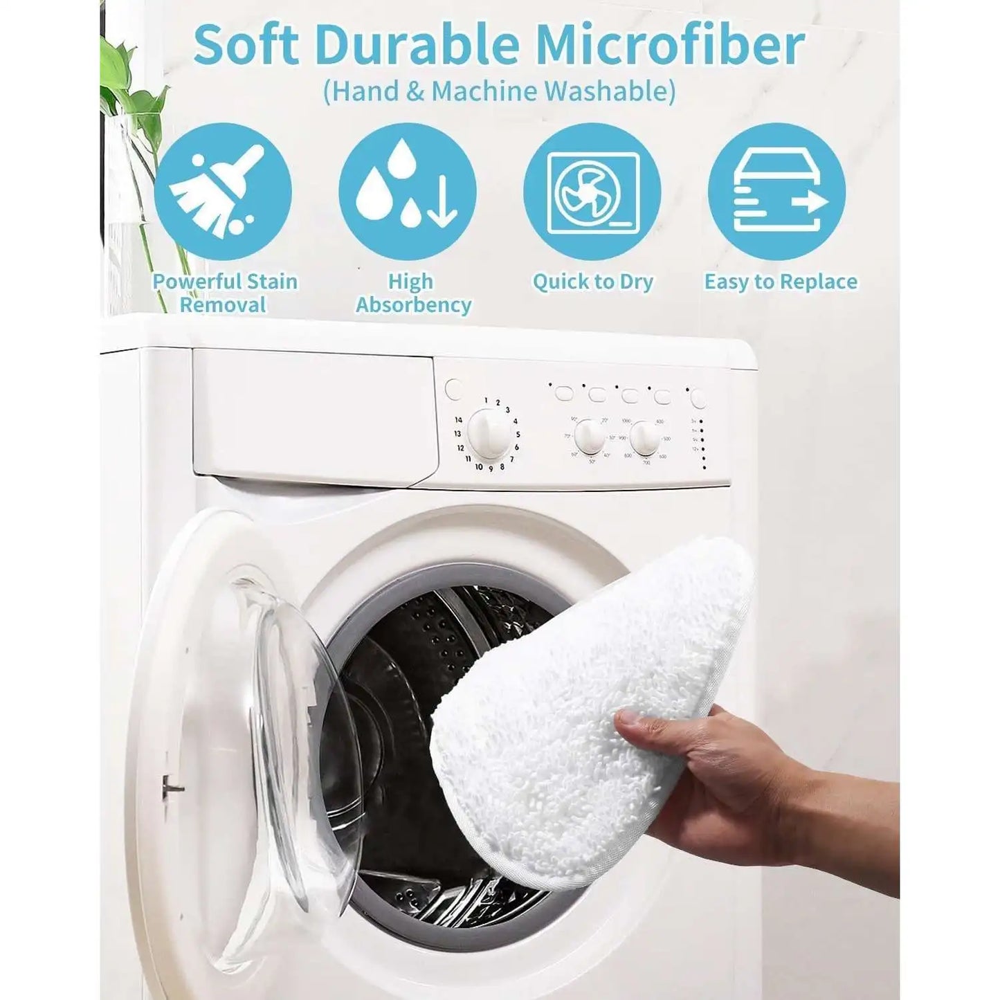 Steam Mop Pads for Vileda Steam Mop Plus and Vileda Steam Mop, Replacement Vileda Steam Mop Refill Pads, Microfibre Pad