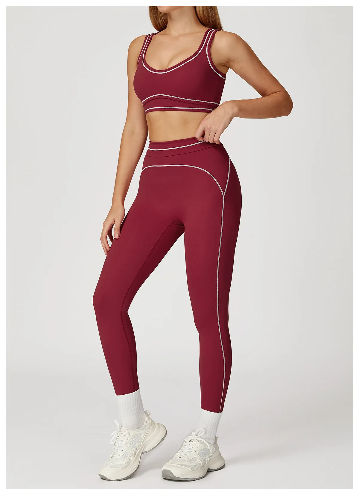 Yoga Set 2 Pieces Women Tracksuit Workout Outfits Fitness Sportswear Gym Clothes High Waist Leggings Sports Bra
