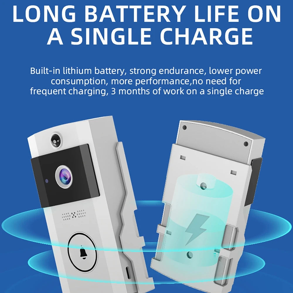 Wireless Video Doorbell bluetooth Remote Control Smart Video Monitor Voice-Changing Interco