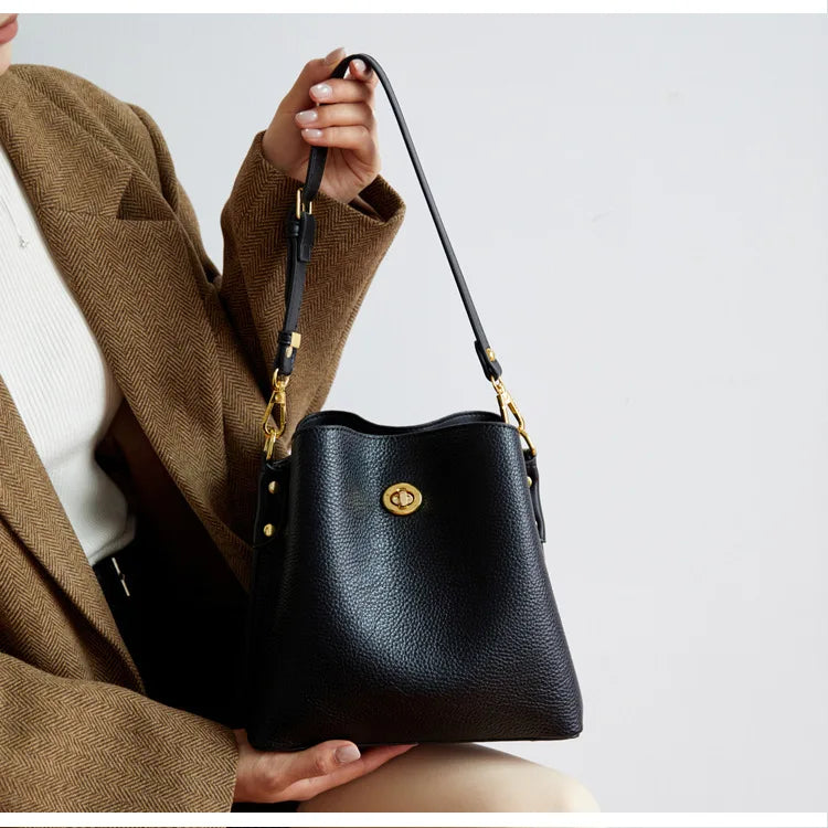Fashion PU leather Women Handbags Large Capacity Fashion female Bucket Shoulder Bag Elegance ladies messenger bag burgundy totes