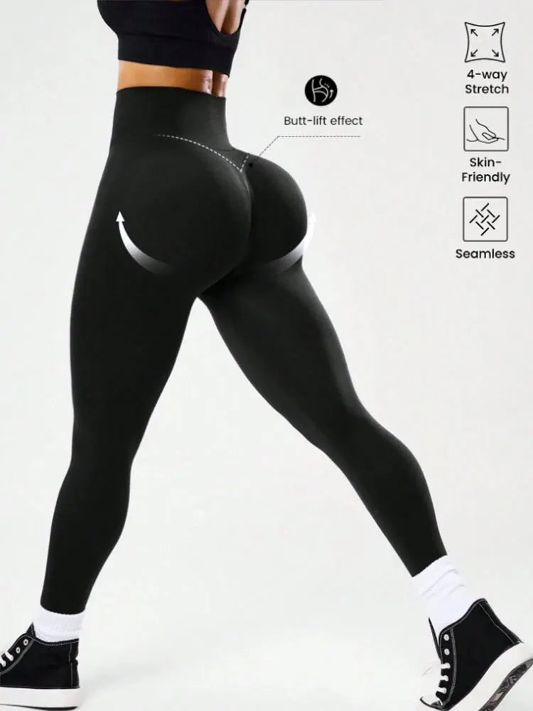 Cross Waist Yoga Trousers Booty Lifting Stretch Sports Leggings High Waist Naked Feeling Quick Dry Tights Pilates Sports Bottoms