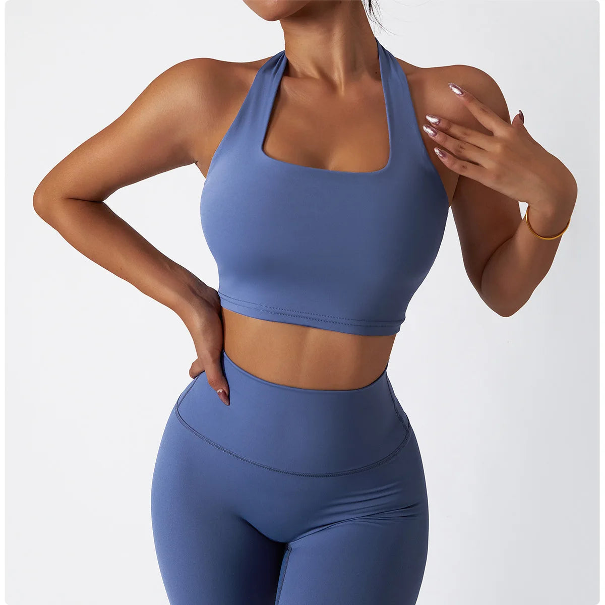 2 PCS Sportswear Women Yoga Set Gym Clothes Athletic Wear Yoga Suits Fitness Set Tracksuits Sports Bra Long Sleeve Gym Leggings